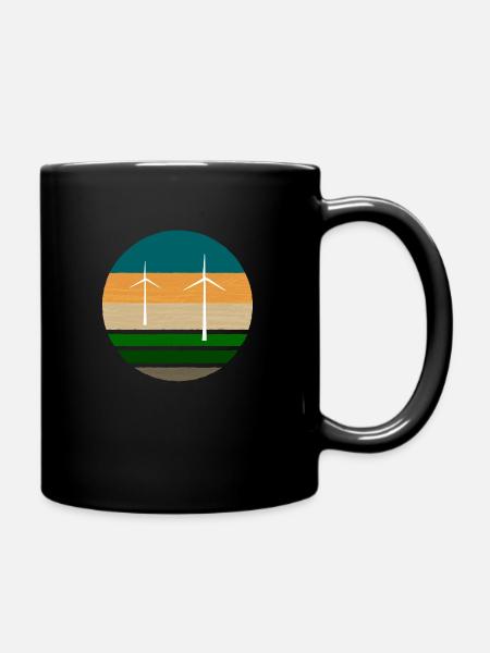 Windrad Windkraft Erneuerbare Energie Umwelt - Tasse einfarbig - Schwarz