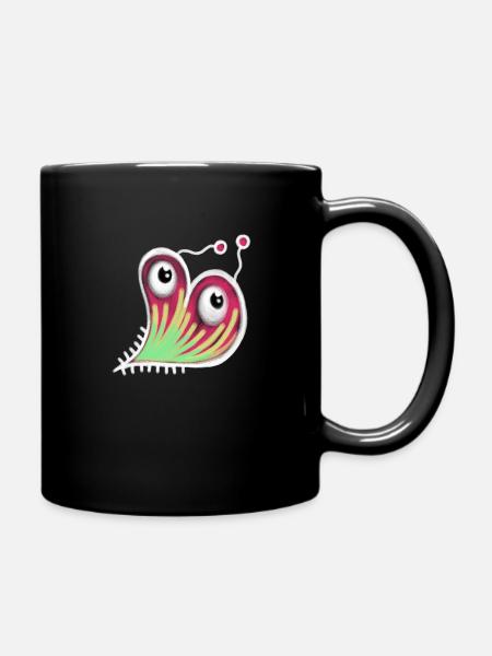 Herz geformte Keim Doodle - Tasse einfarbig - Schwarz