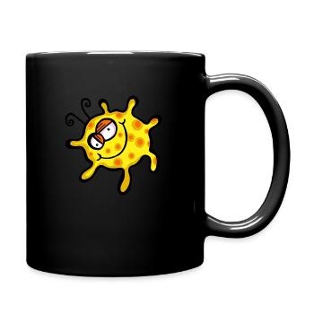Happy Microscopic Virus Pathogen - Tasse einfarbig - Schwarz - Rechts