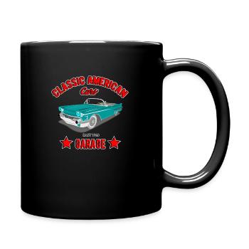 Classic American Cars Garage, Street sprinkler - Full Colour Mug - black - Right