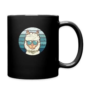 Vintage Lama - Full Colour Mug - black - Right
