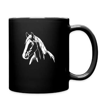 Tête de cheval - Mug uni - noir - Droite