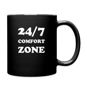 24 7 Komfortzone cooper weiß png trans - Tasse einfarbig - Schwarz - Rechts