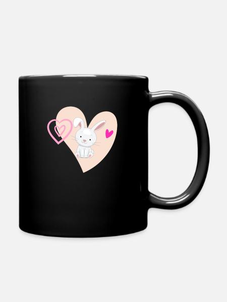Tiere Hase - Tasse einfarbig - Schwarz