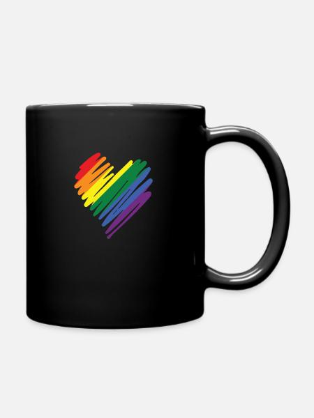 LGBTQ Heart - Tasse einfarbig - Schwarz