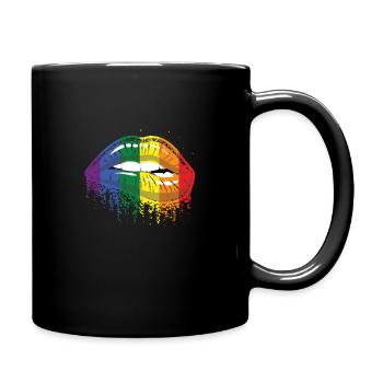 LGBTQ LIPS - Tasse einfarbig - Schwarz - Rechts