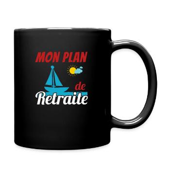 Mon plan de Retraite Bateau à voile Cadeau - Mug uni - noir - Droite