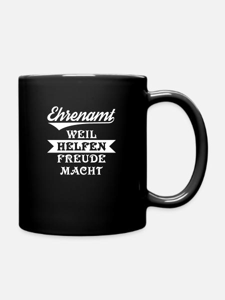 Ehrenamt - Weil helfen Freude macht - Tasse einfarbig - Schwarz