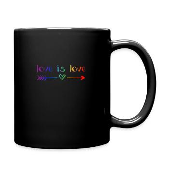 Love is Love! Statement gay gay LGBTQI+ - Full Colour Mug - black - Right