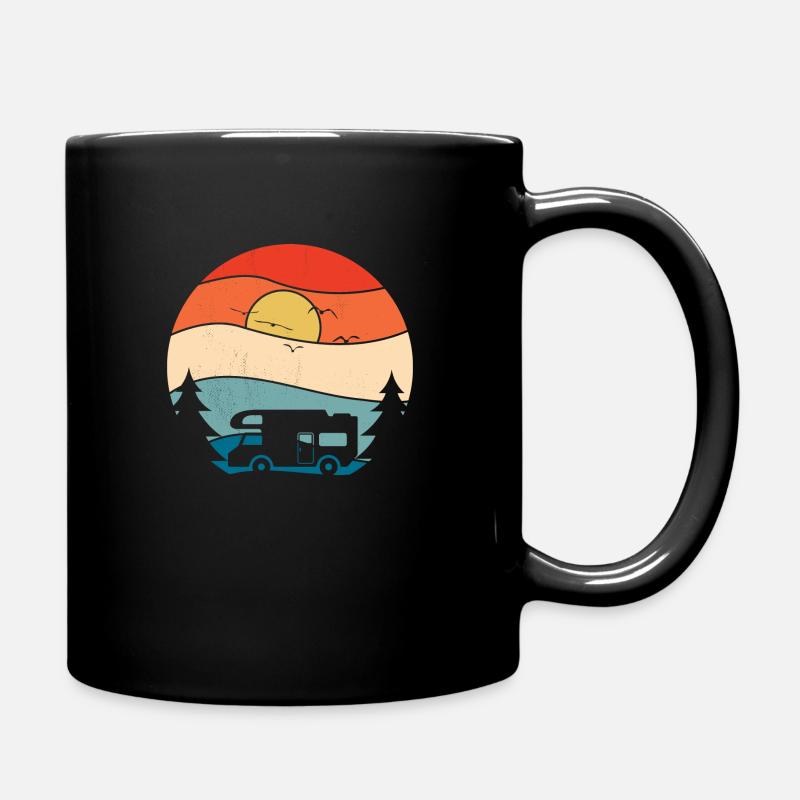 Retro Camping Shirt Vintage Wohnmobil - Tasse einfarbig - Schwarz