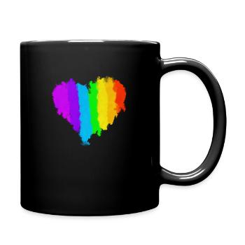 Coeur Coloré Gay Pride CSD - Mug uni - noir - Droite