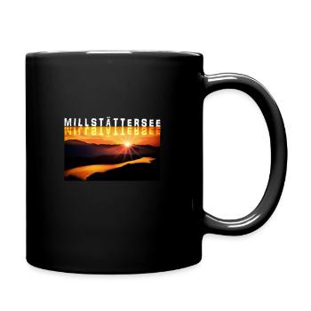 Sonnenuntergang Millstättersee - Tasse einfarbig - Schwarz - Rechts
