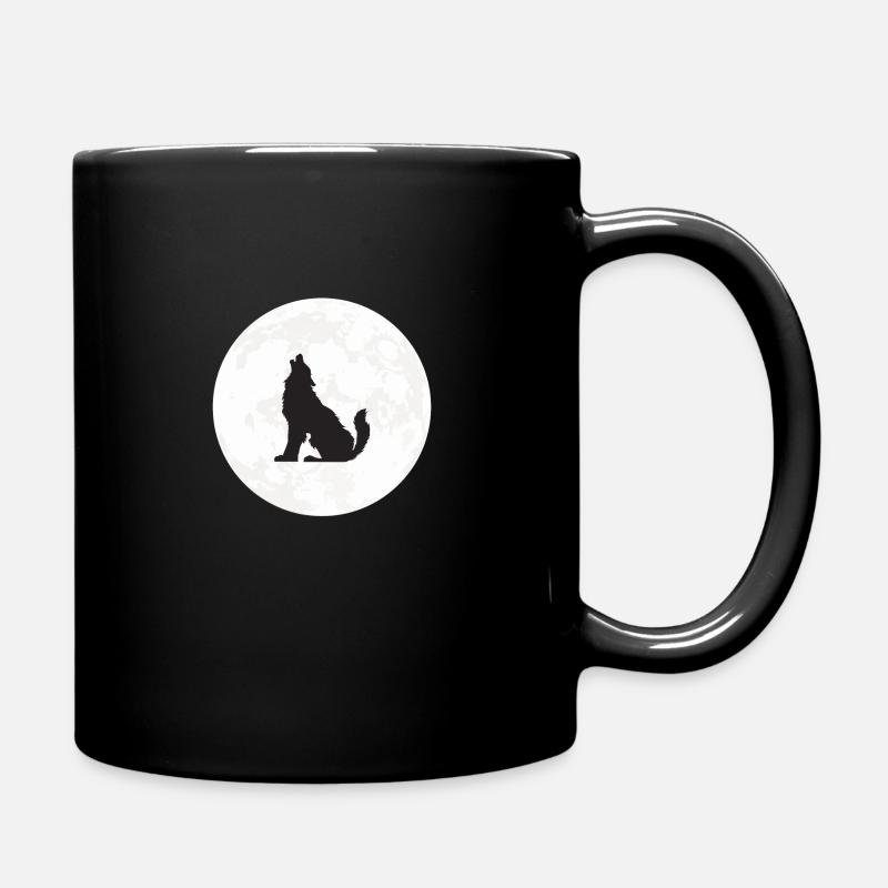 Loup lune loup lune pleine lune - Mug uni - noir