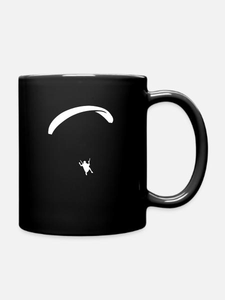 Paragliding Paragleiter Gleitschirm - Tasse einfarbig - Schwarz