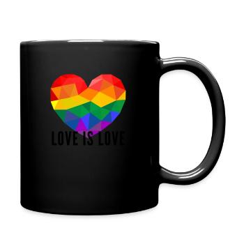 LGBTQ+ Love is Love - Tasse einfarbig - Schwarz - Rechts
