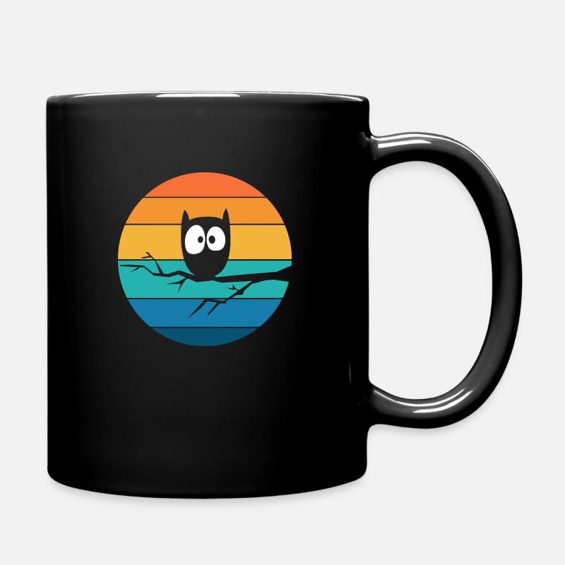 Schlaflose Eule, comic - Tasse einfarbig - Schwarz