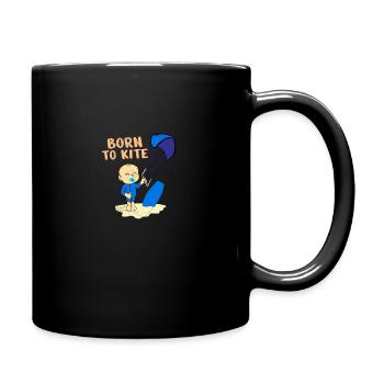 Kite Surfer Born to Kite Baby Kids Gift Idea - Full Colour Mug - black - Right