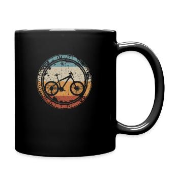 Mountain Bike Vintage Radfahrer Radfahren - Tasse einfarbig - Schwarz - Rechts