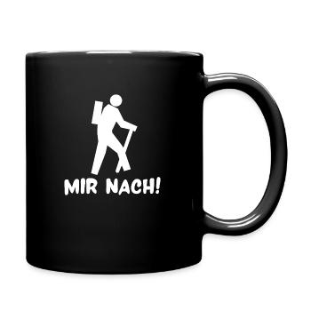 Mir nach! Wandern - Tasse einfarbig - Schwarz - Rechts