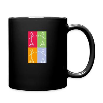 joueur petanque géométrique facon andy - Mug uni - noir - Droite