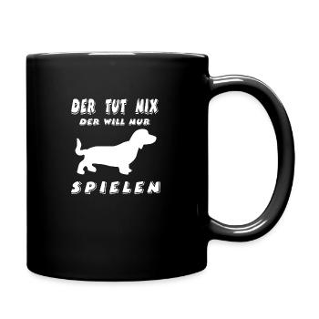 Dackel - Tasse einfarbig - Schwarz - Rechts