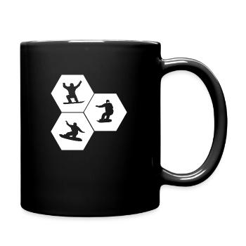 Snowboard Snowboarder - Tasse einfarbig - Schwarz - Rechts