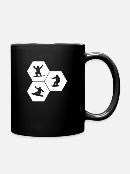 Snowboard Snowboarder - Tasse einfarbig - Schwarz