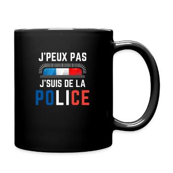 J'peux pas j'suis de la Police - Mug uni - noir - Droite