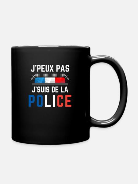 J'peux pas j'suis de la Police - Mug uni - noir