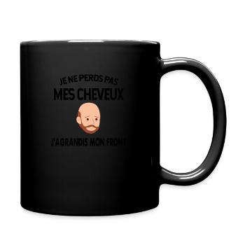 Chauve et grand front Humour calvitie - Mug uni - noir - Droite