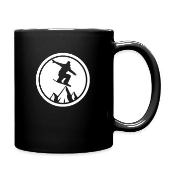 Snowboard Snowboarder Ski - Tasse einfarbig - Schwarz - Rechts