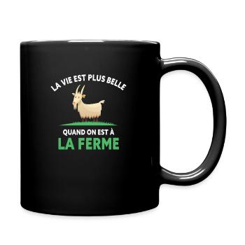 Le Vie Est Belle Quand On Est à La Ferme Chèvres - Mug uni - noir - Droite