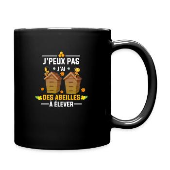J'Peux Pas J'Ai Abeille Apiculture Cadeau Drôle - Mug uni - noir - Droite