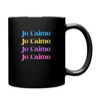 Ich liebe dich Ich liebe dich Ich liebe dich Ich liebe dich - Tasse einfarbig - Schwarz - Rechts