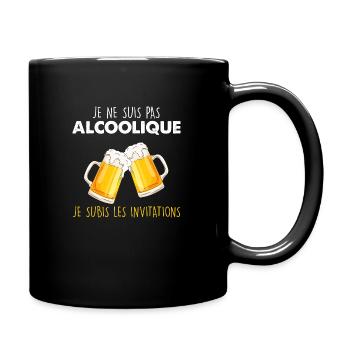 Cadeau humour alcool. Apéro bière - Mug uni - noir - Droite