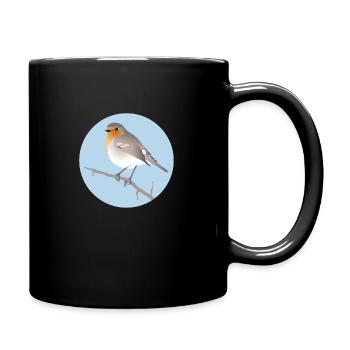 Rotkehlchen - Tasse einfarbig - Schwarz - Rechts
