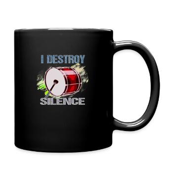 Bass Drum Kick Drum I Destroy Silence - Tasse einfarbig - Schwarz - Rechts