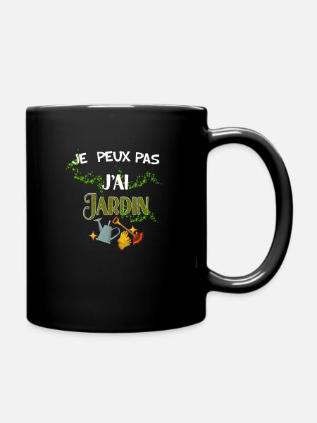Je peux pas j'ai jardin citation homme femme - Mug uni - noir