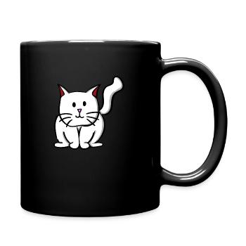 Cat cute - Tasse einfarbig - Schwarz - Rechts