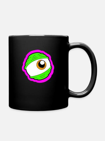 Doodled Eye Pink - Tasse einfarbig - Schwarz
