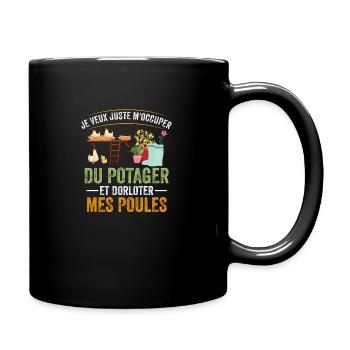 M'occuper Du Potager Et Des Poules Humour Cadeau - Mug uni - noir - Droite
