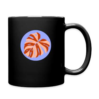 Funky Monstera - Tasse einfarbig - Schwarz - Rechts