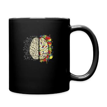 Gehirn-Mathematik - Tasse einfarbig - Schwarz - Rechts