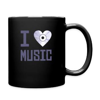 I LOVE MUSIC CD - Tasse einfarbig - Schwarz - Rechts