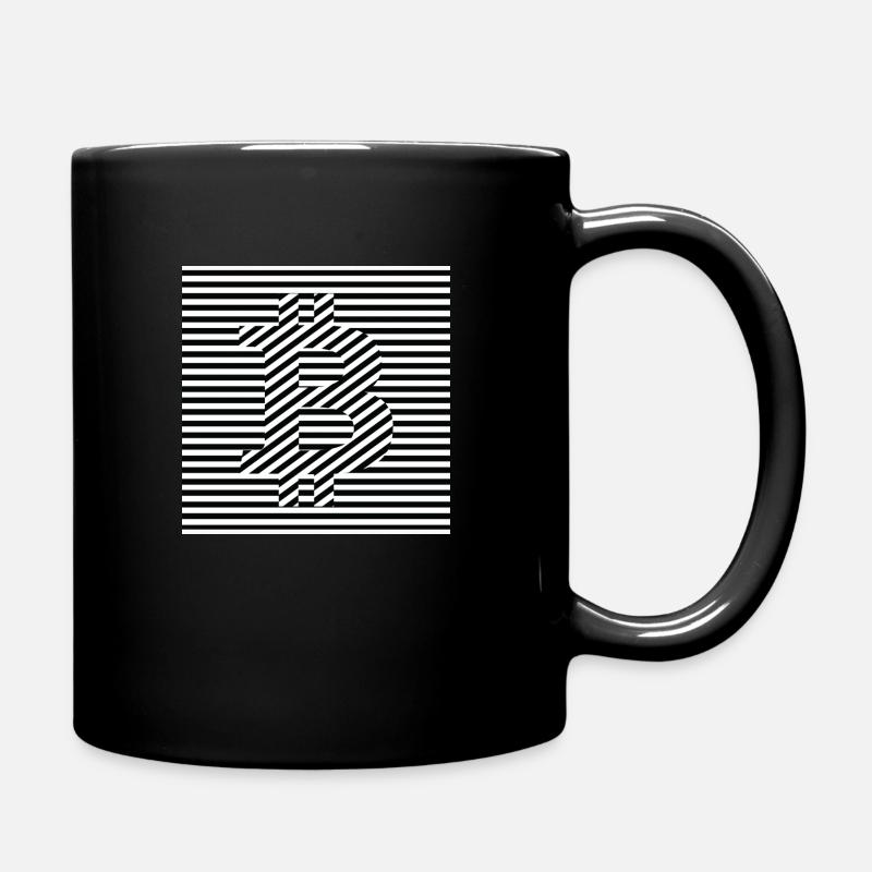 BitCoin Logo black and white BTC - Tasse einfarbig - Schwarz