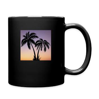Palmen - Tasse einfarbig - Schwarz - Rechts
