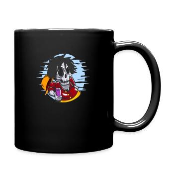 Piratenschädel relaxen - Tasse einfarbig - Schwarz - Rechts