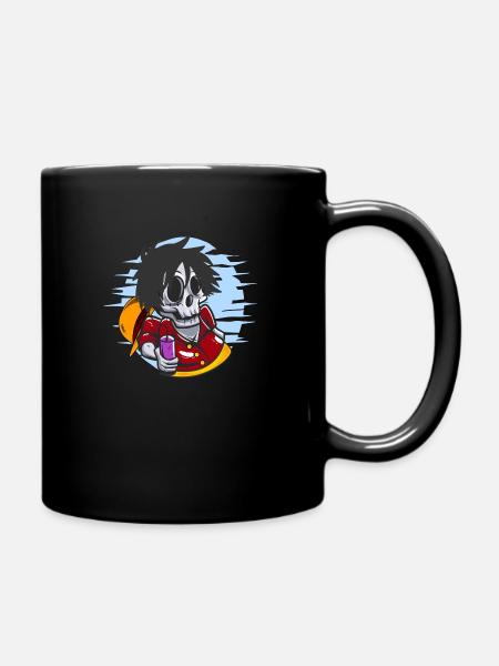 pirate skull relax - Full Colour Mug - black