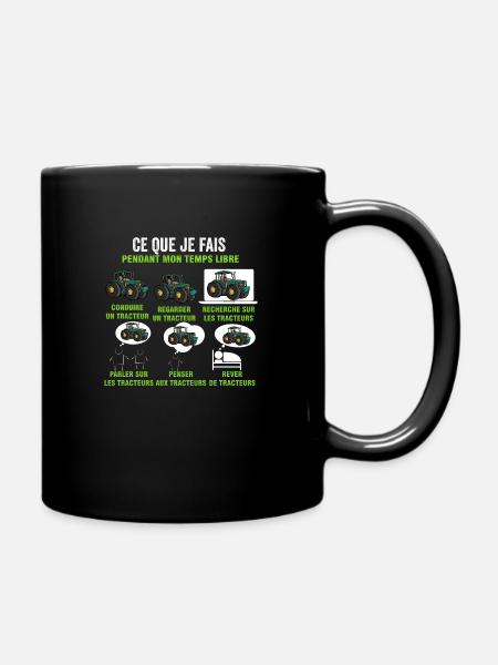 Cadeau Ce Que Je Fais En Mon Temps Libre Tracteur - Mug uni - noir