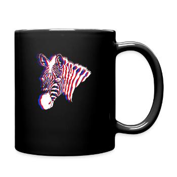 Zebra Neon - Tasse einfarbig - Schwarz - Rechts